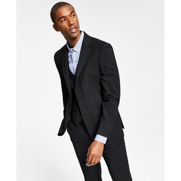 Tommy Hilfiger Men's Modern Fit Th Flex Stretch Suit Jacket Black Size 46 - Picture 1 of 3